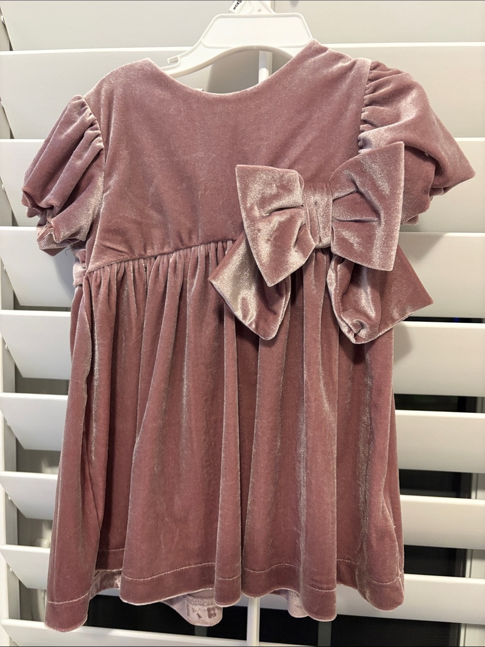 Zara Rose Velvet Dress with Oversized Back Bow